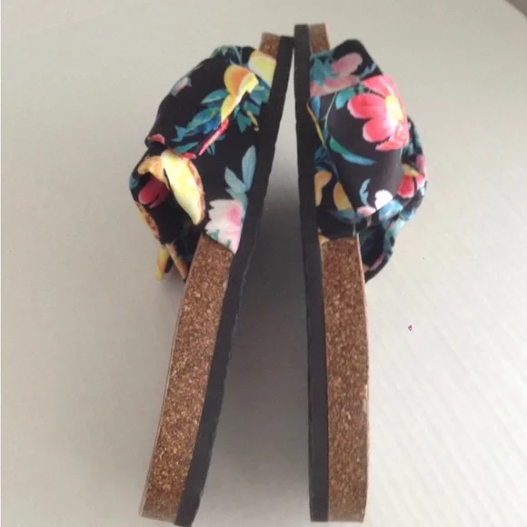 New Muk Luks Faun Sandals Slides Tropical Floral Sz 7 - Picture 4 of 6